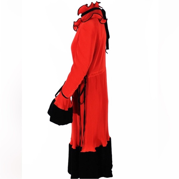 NEW PRICE FIRM Tory Burch Size 4 Runway Red & Black Convertible Midi Dress - Picture 6 of 8